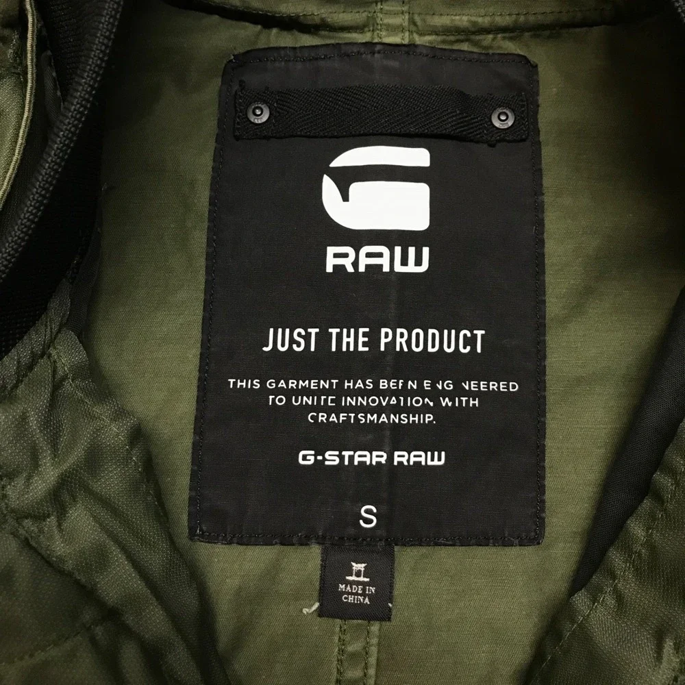 G Star Raw Bomber Jacket Mens Size S Green Submarine HDD Military Hooded Patches